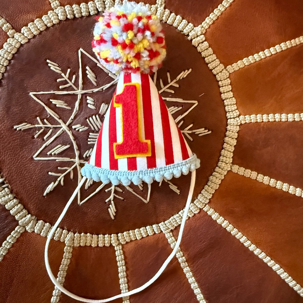 Handmade pom party hat